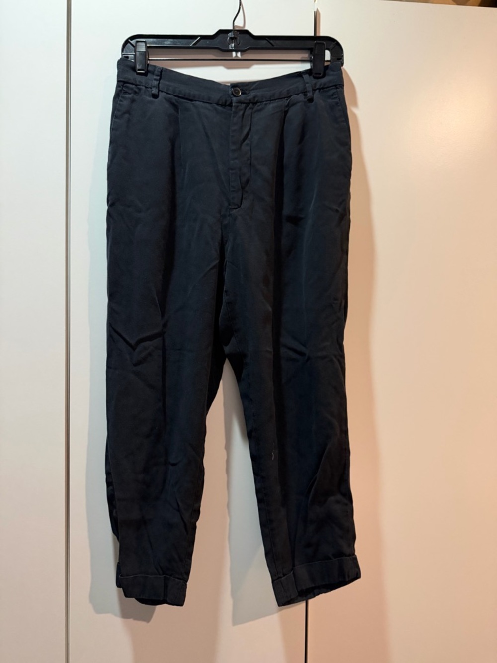 Zara Black Slim Casual Linen Chinos